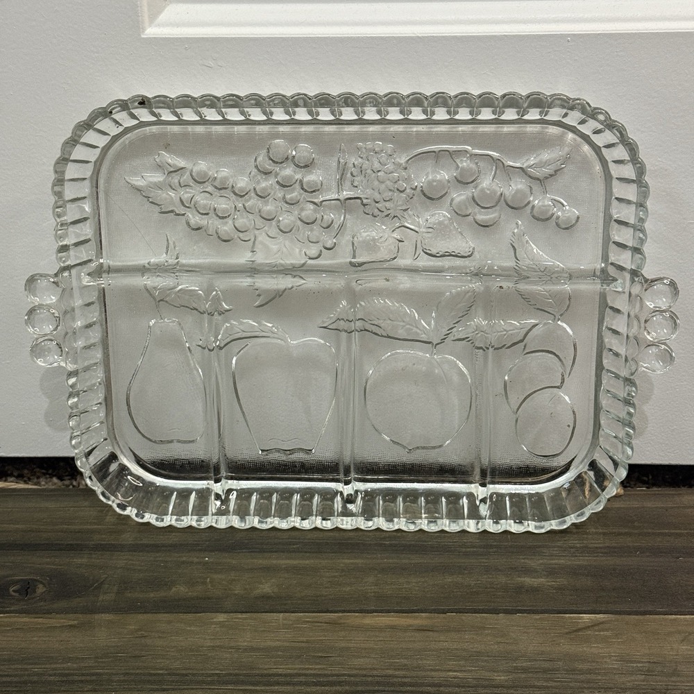 Vintage Indiana Glass‎ Divided 5 Part Relish Serving Tray Fruit